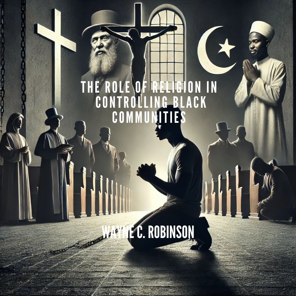 black man praying in church, how religion controls black people