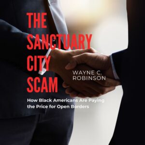 two men shaking hands, sanctuary city scam. how blacks are paying the price for open borders