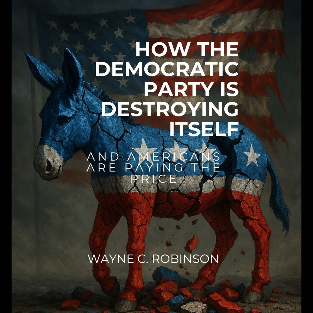 cracked red white and blue donkey democratic party is destroying itself