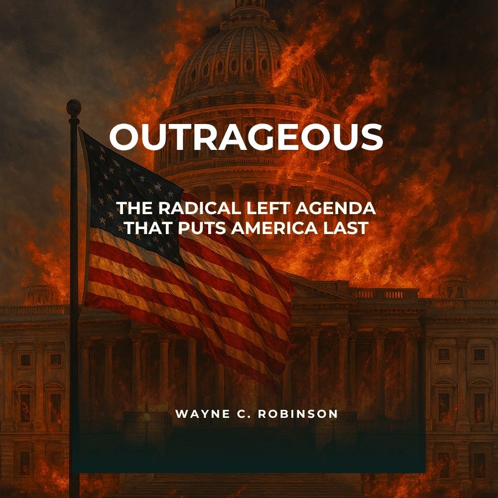 U.S. flag, U.S. capitol burning how radical left agenda puts america last